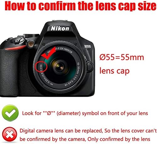 Durable 55mm plastic camera cap showing attached anti loss leash string