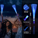 Close up of blue LED fiber optic strands on Yofobu wand