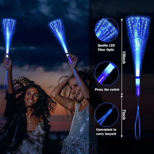 Close up of blue LED fiber optic strands on Yofobu wand