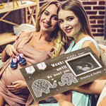 Close up of the interchangeable wooden number tags on the EURSET baby sonography photo frame