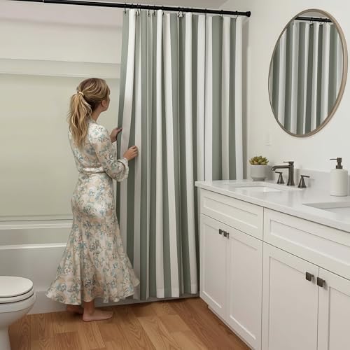 Water droplets bead up on the quick dry water repellent surface of the curtain