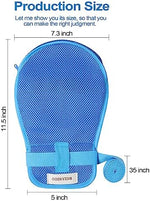 Safety dementia restraint mitts with adjustable wrist straps for patient care.