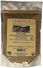 Starwest Botanicals 4 Ounce Black Cohosh Root Powder organic herbal supplement pouch