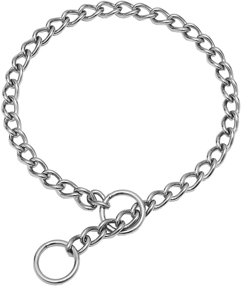 SGODA stainless steel dog training choke collar front view