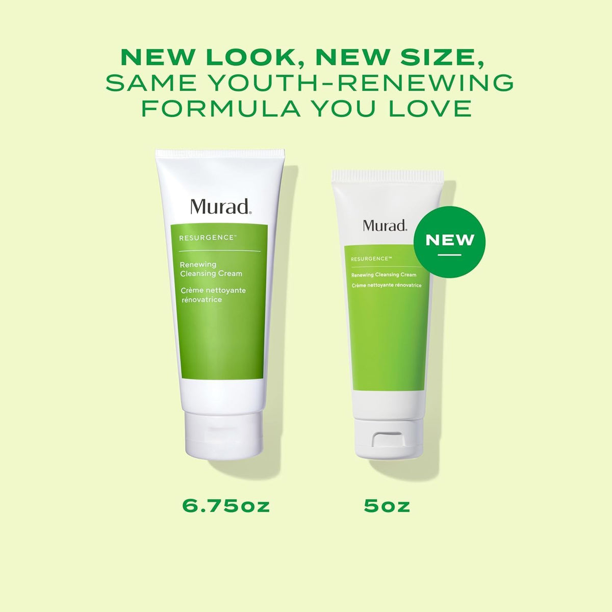 Close up of Murad Resurgence cleanser branding and ingredient highlights