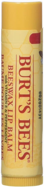 Burt's Bees beeswax lip balm tube front view packaging
