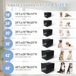 Anxiety reducing dark den dog crate cover close up view