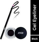 Nykaa gel eyeliner jet black swatch on skin