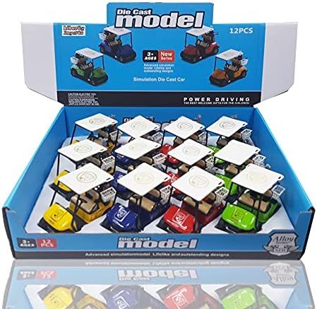 Golf carts arranged as table decor for party setting