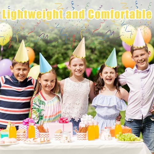 Canrevel 24 pieces macaron cone hats assorted colors