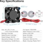 GDSTIME forty millimeter two piece fan pack with included mounting screws on white background