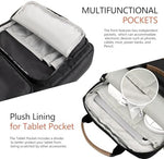 Kailaien shockproof protective sleeve bag demonstrating its slim profile being placed into a large travel suitcase.