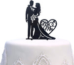 Kootips Mr And Mrs Acrylic Love Wedding Cake Topper front view