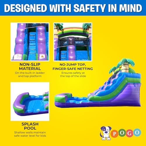 Included commercial-grade blower and accessories for water slide