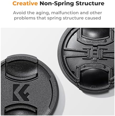 K&F Concept 52mm snap on camera lens cover with anti loss keeper leash attached