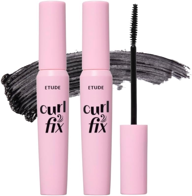 Etude Curl Fix Mascara Black pack front view for curled eyelashes