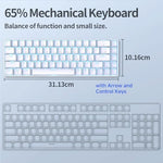 Close up of TMKB T68SE 60 percent layout and red switches
