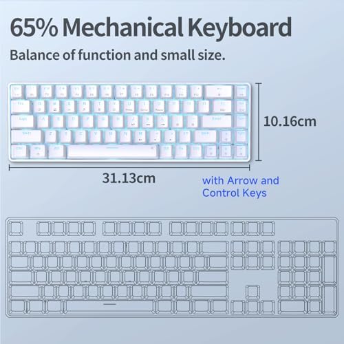 Close up of TMKB T68SE 60 percent layout and red switches