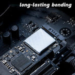Thermalright high efficiency cooling sheet alongside a laptop motherboard installation area
