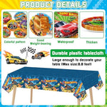 Complete 98 piece racing party tableware bundle for 24 guests