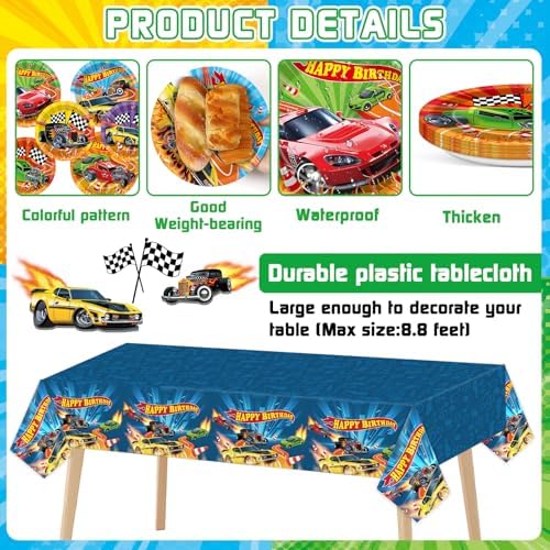 Complete 98 piece racing party tableware bundle for 24 guests