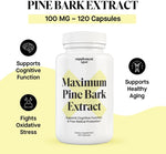 Supplement Spot maritime pine bark 100 mg supplement label showing ingredients
