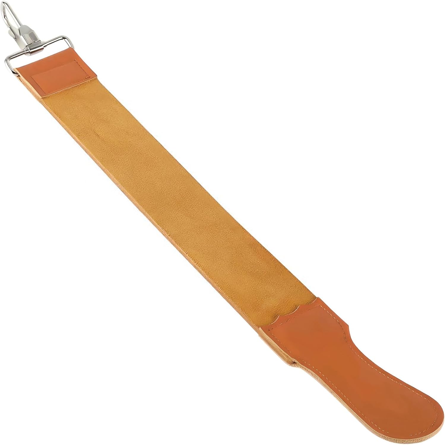 Jaasuee straight razor strop leather sharpening strap brown front view
