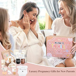 GEMTEND complete twelve piece expectant parents gift presentation unboxed arrangement close up