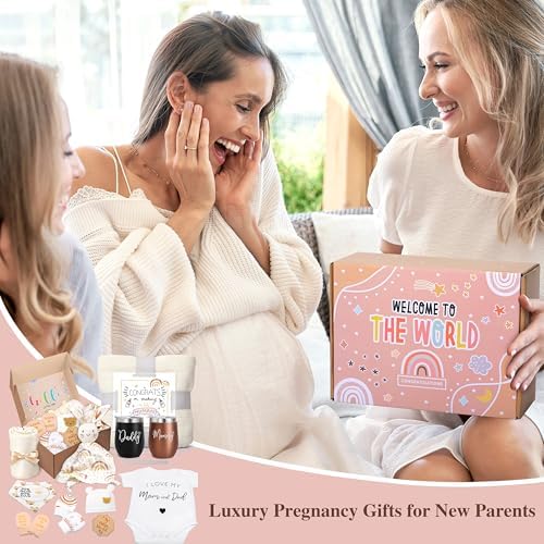 GEMTEND complete twelve piece expectant parents gift presentation unboxed arrangement close up