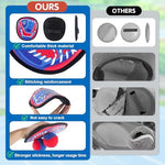 Portable storage bag containing baseball training toy set