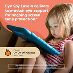 Renzo's Eye Spy melty tabs bottle packaging details