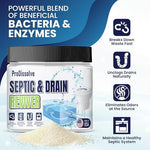 ProDissolve septic treatment jar label details and usage instructions