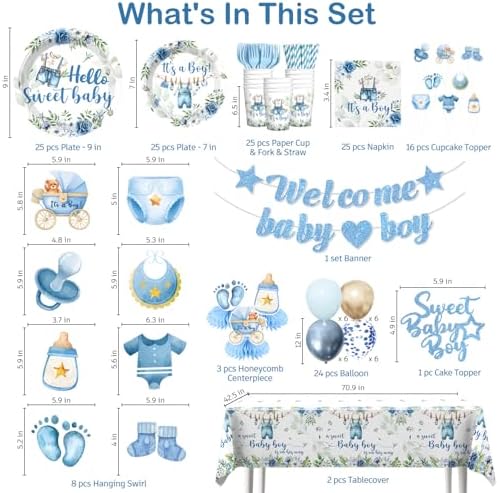 Cocomigo baby shower disposable plates and napkins