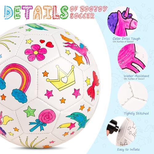 ZOOJOY customizable toddler soccer ball set with included hand pump and stand
