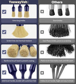 YeewayVeh boar hair brushes being used to clean a vehicle emblem