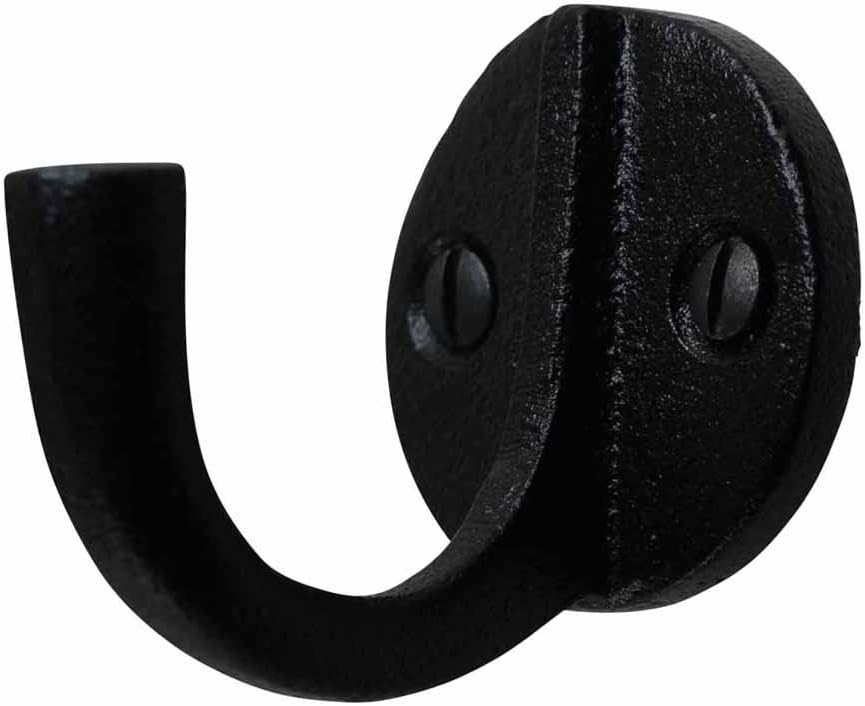 Renovators Supply Manufacturing Twisted Single Wall Hook, Wrought Iron Black Powder Coat, Coat Robe Hat Hanger, 4.5 in L x 2 in Proj - Image 10