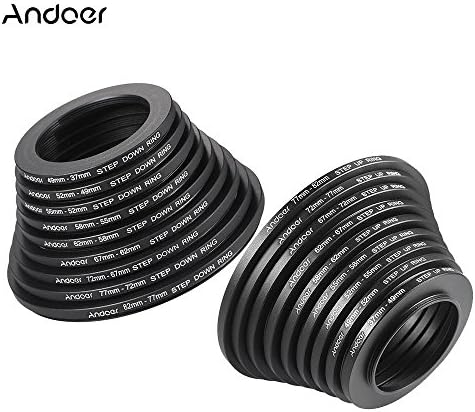 Andoer photography lens filter converter rings size 37mm to 82mm