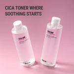 Close up of Rovectin Cica Care Purifying Toner packaging and branding