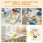 Close-up details of the durable stitching and premium fabric texture on the amzoya baby shower gift album.