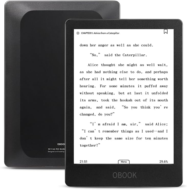 Obook6 eReader 32GB Android device front view