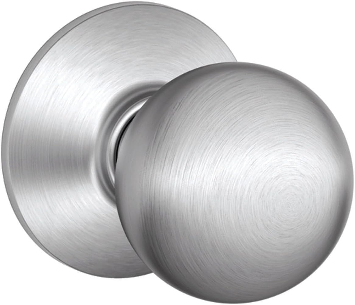 Schlage Orbit satin chrome door hardware installed on interior door
