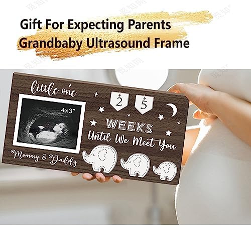 Interchangeable wooden number tags included with the Yudarte ultrasound frame for weekly tracking.