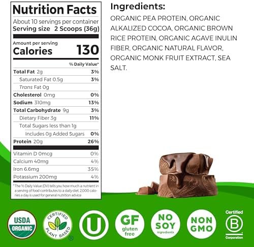 Orgain 20g protein powder scoop and texture view