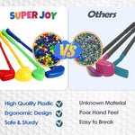 Super Joy toddler golf set clubs and colorful balls display
