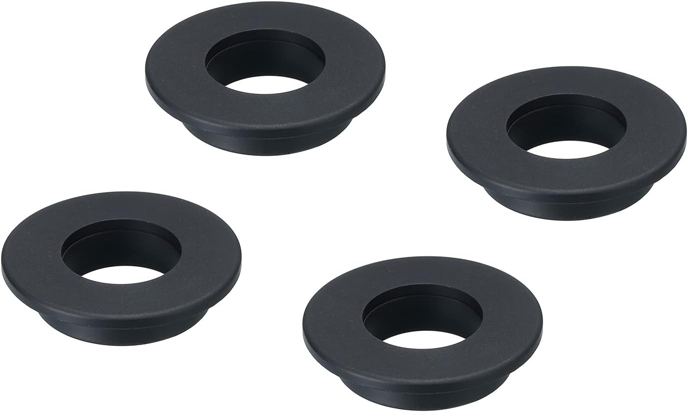 Meccanixity rubber grommet front view showing black silicone finish