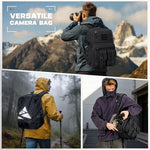 Rainsmore camera bag with rain cover deployed for weather protection
