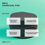 NEOGENLAB Real Charcoal Pad teal packaging showing textured exfoliating cotton pad with essence