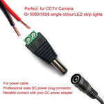 Solderless 2.1x5.5mm DC barrel connectors with screw terminals for custom CCTV wiring