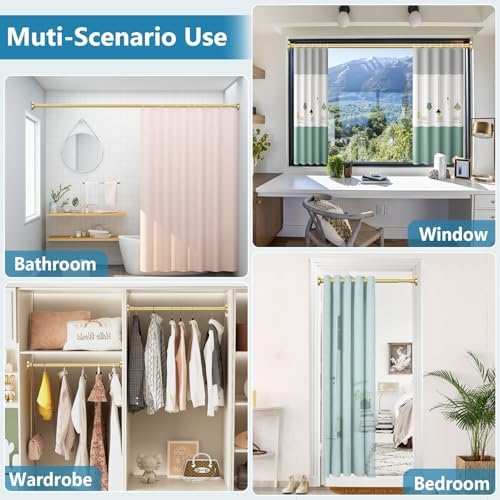 Modern gold bathroom interior with Bonpally curtain rod