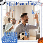 Premium imported dark blue cheerleading foam fingers used as photo booth props
